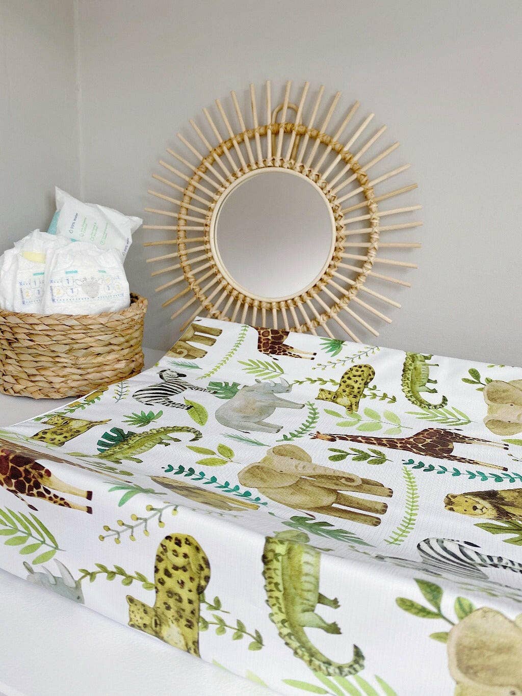 Safari Animals Wedge Baby Changing Mat | Handmade UK