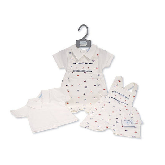Baby Boys Short 2 pcs Dungaree Set - Cars