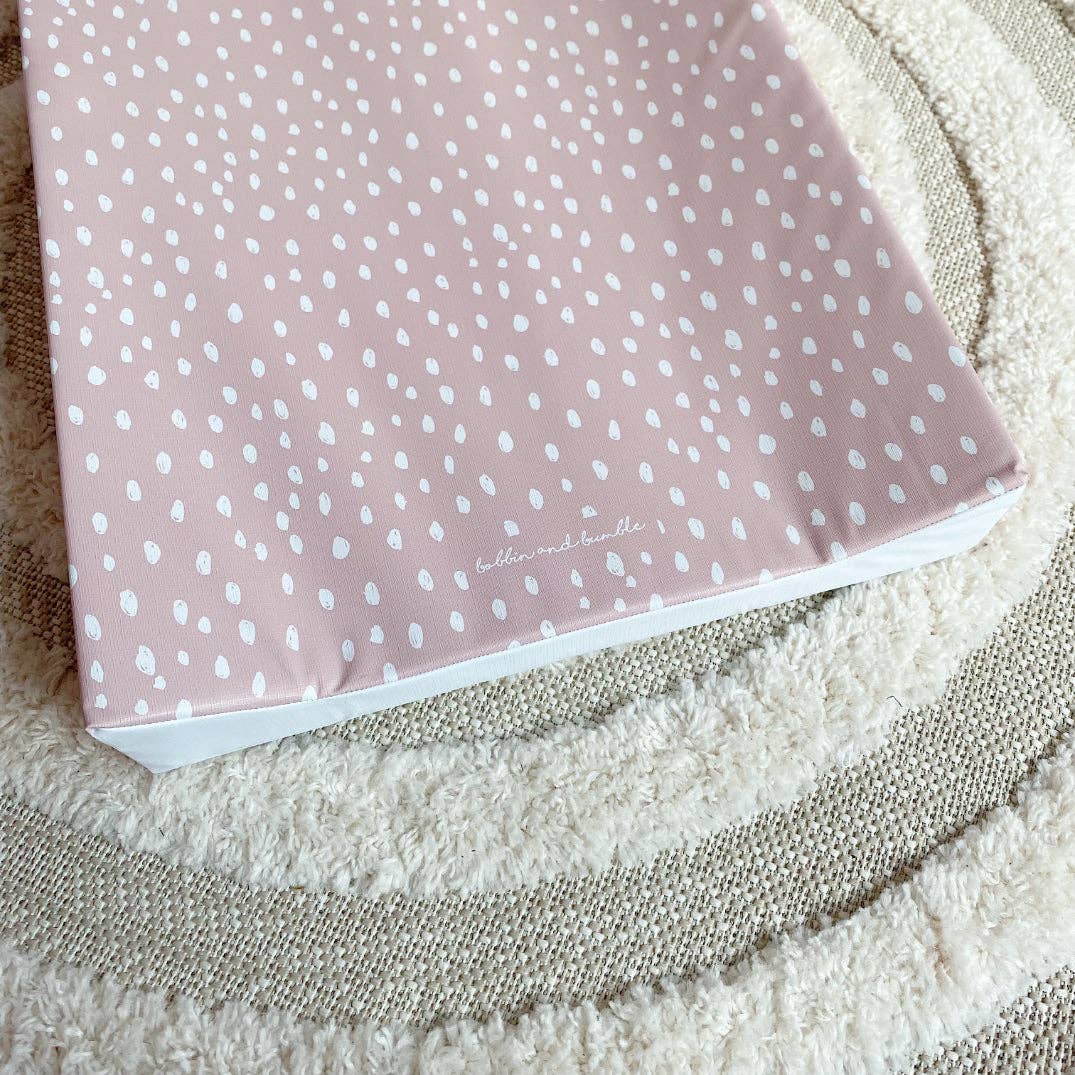 Dusky Pink Dot Wedge Changing Mat | Handmade UK