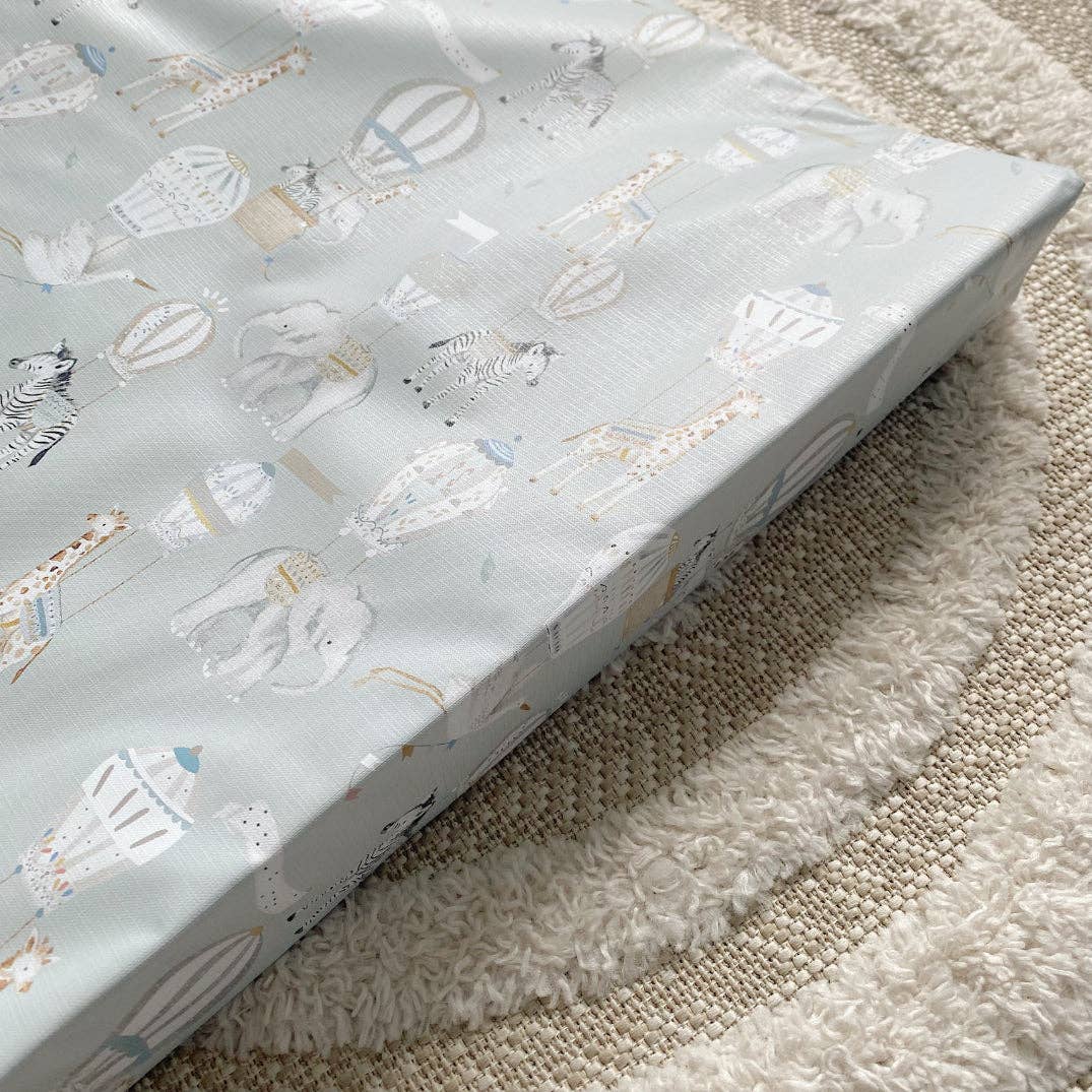 Blue Hot Air Balloon Wedge Baby Changing Mat | Anti-Roll