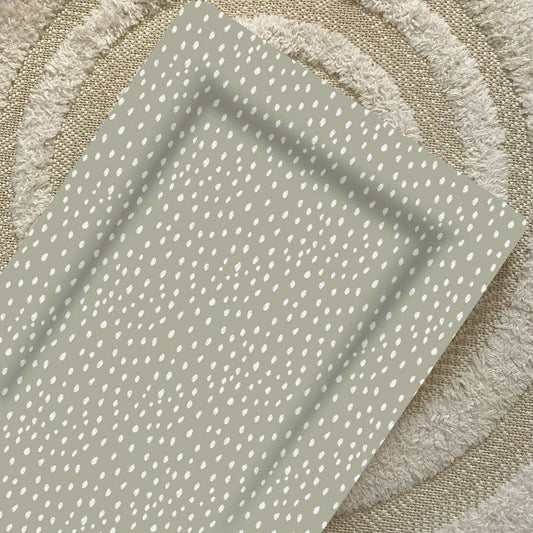 Baby Changing Mat | Sage Green Spots Print | Handmade UK