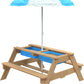 Wooden Sand & Water Bench With Parasol