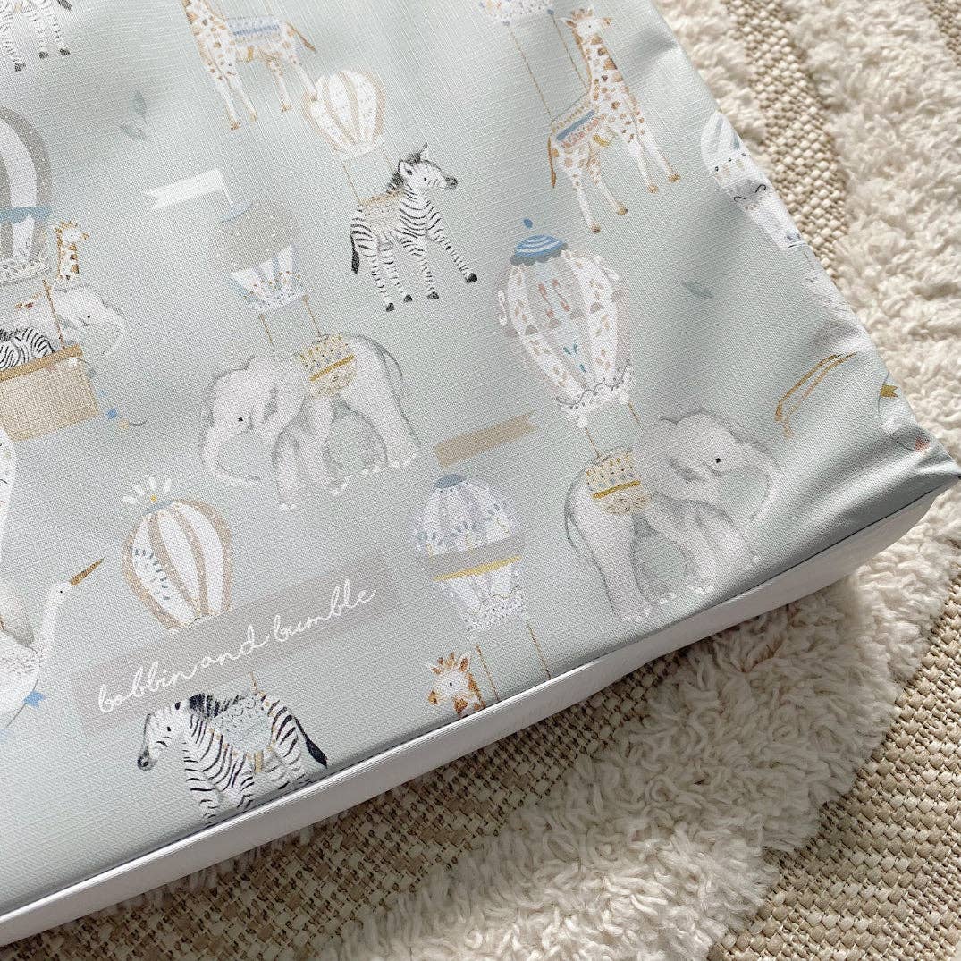 Blue Hot Air Balloon Wedge Baby Changing Mat | Anti-Roll