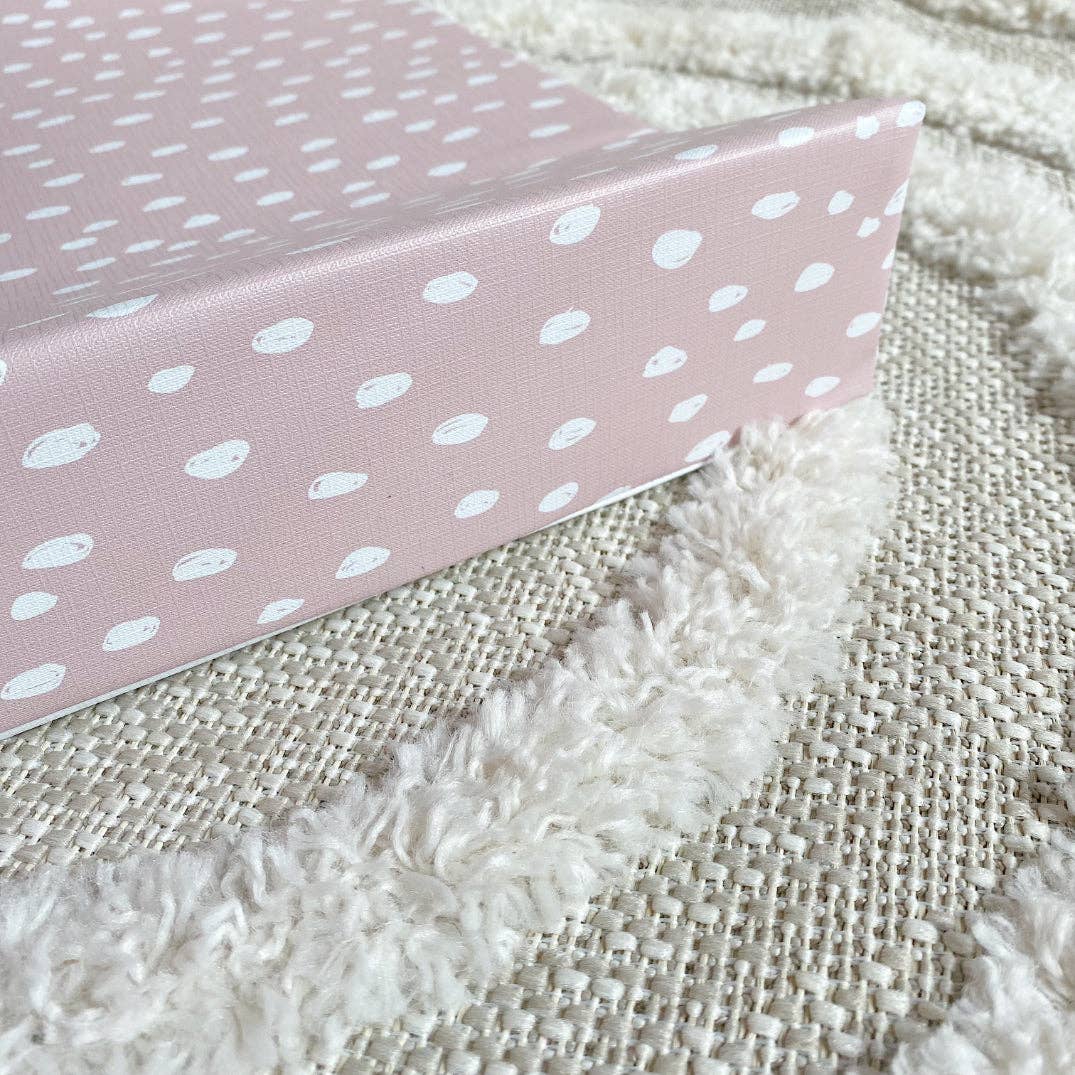 Dusky Pink Dot Wedge Changing Mat | Handmade UK