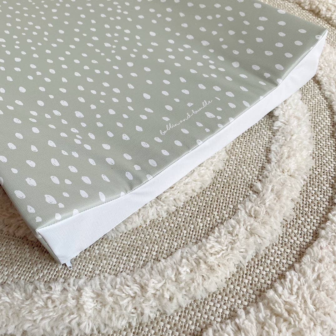 Sage Spots Wedge Baby Changing Mat | Handmade UK