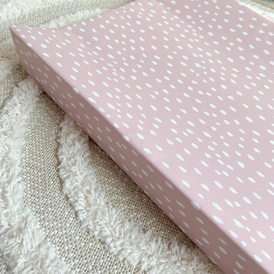 Dusky Pink Dot Wedge Changing Mat | Handmade UK