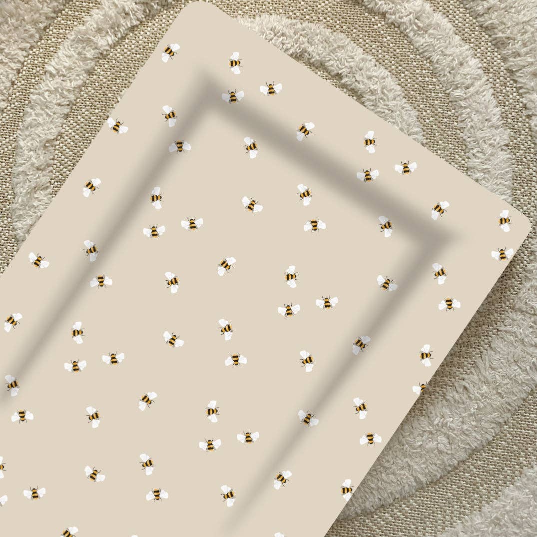 Baby Changing Mat | Bee Print | Handmade UK