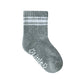 Sporty Non-Slip Stay-on Organic Quarter Crew Socks - Grey Single: 6-12 months