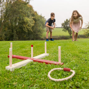 Toyrific Garden Games TY5964 Garden Games Ring Toss Wooden Set, Multi-Coloured