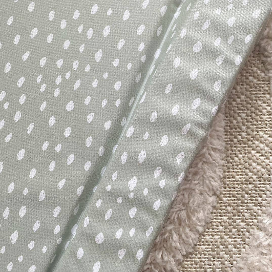 Baby Changing Mat | Sage Green Spots Print | Handmade UK