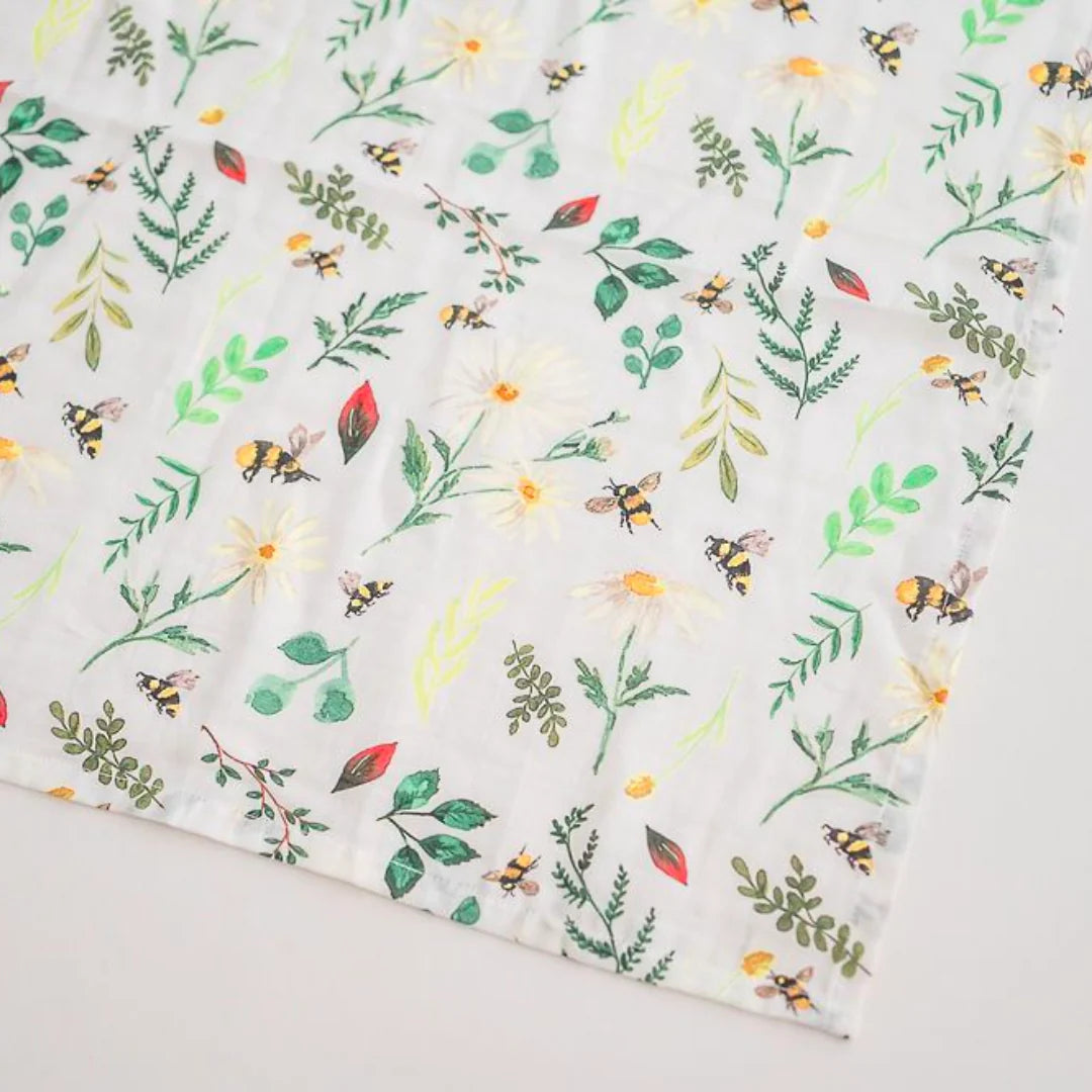 The Gilded Bird Muslin Swaddle (Set Of 3)- Wild Bee