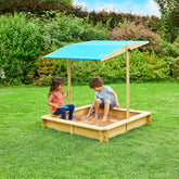 TP Toys TP275 TP Wooden Sandpit with Sun Canopy, 2 Years+