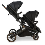 My Babiie MB33 Tandem Pushchair with 2 Infant Carriers - Black Leopard