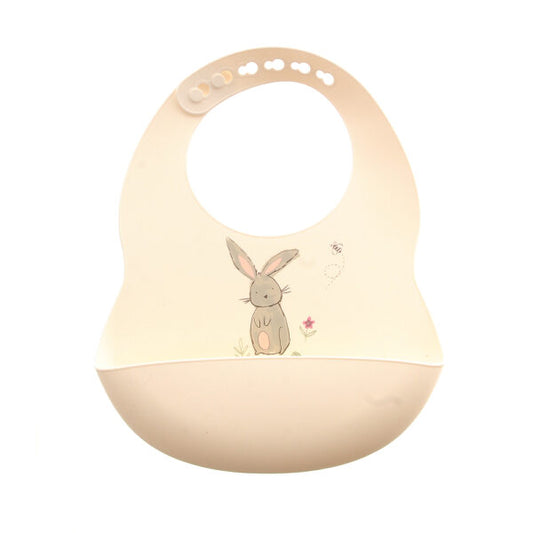 Ziggle Catch It Silicone Bib Bunnies Cream