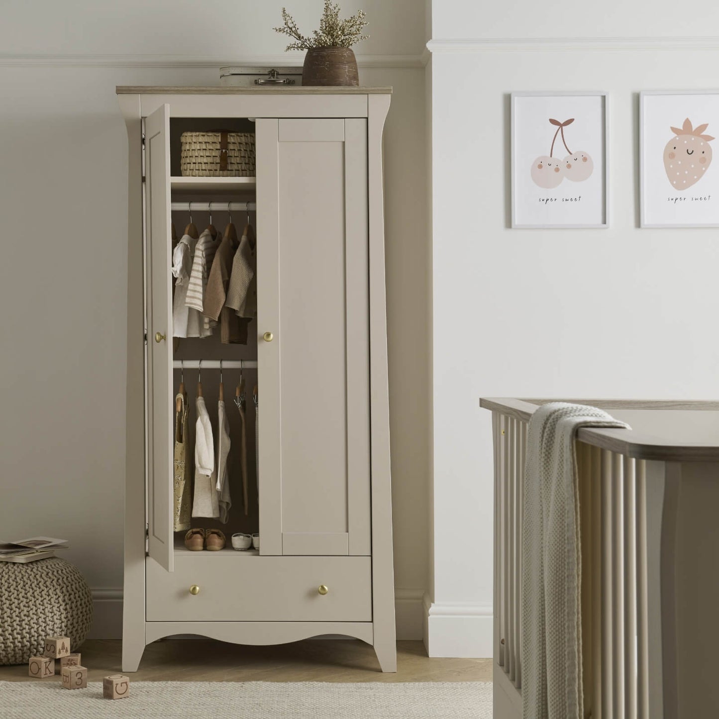Cuddleco Clara Cashmere & Ash 2 Door Double Wardrobe