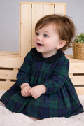 Tartan Dress 3pc Baby Girl Deep Teal