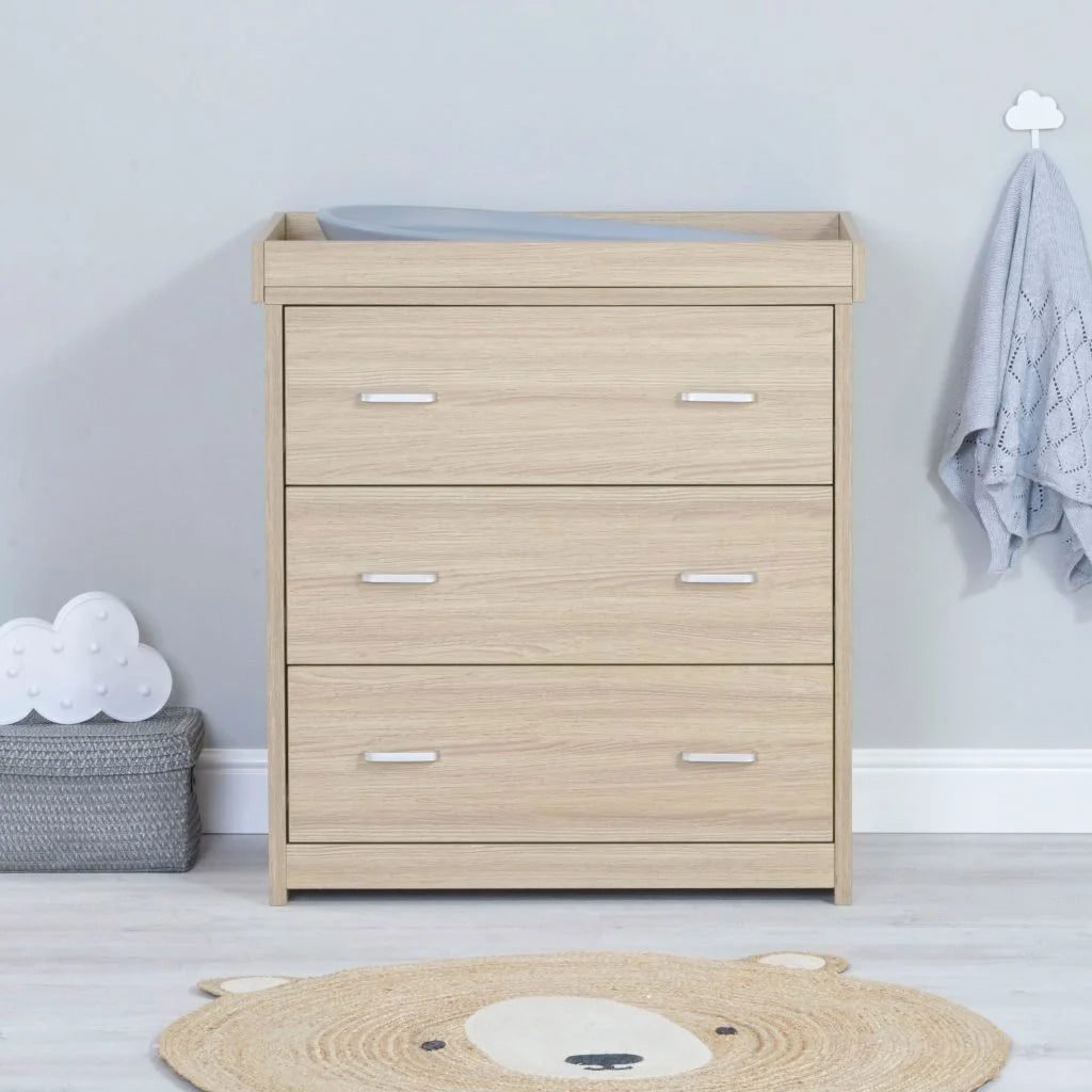 Luno 3 Piece Room Set with Drawer - Oak