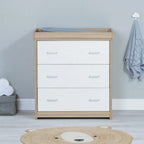 Veni 2 Piece Nursery Furniture Set with Drawer – Oak White