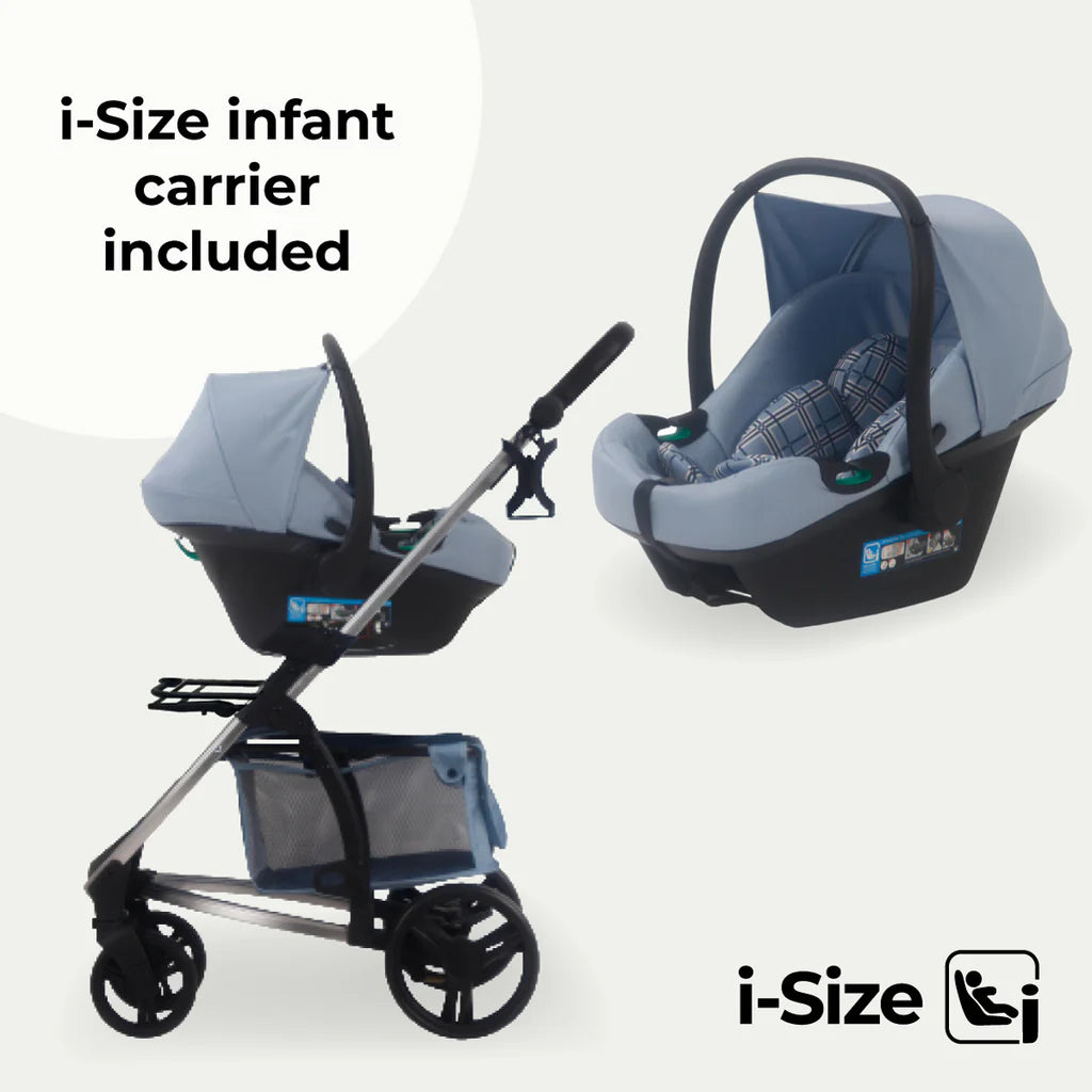 My Babiie MB200i 3-in-1 Travel System with i-Size Car Seat - Dani Dyer Blue Plaid