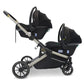 My Babiie MB33 Tandem Pushchair with 2 Infant Carriers - Ivory