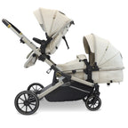 My Babiie MB33 Tandem Pushchair with 2 Infant Carriers - Ivory