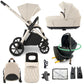 My Babiie MB450 LUXE 3-in-1 Travel System with Rotating Car Seat + Base - Feather
