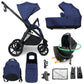My Babiie MB450 LUXE 3-in-1 Travel System with Rotating Car Seat + Base - Indigo