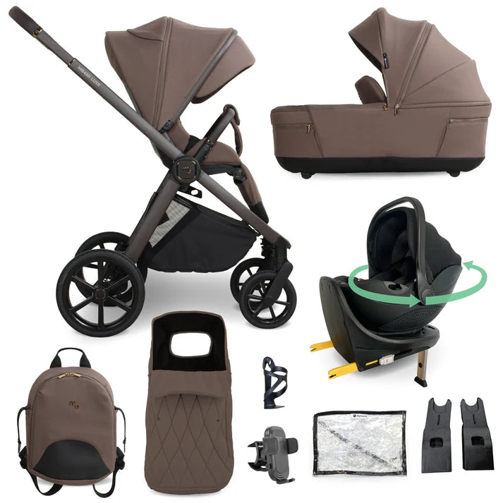 MB450 LUXE 3-in-1 Travel System with Rotating Car Seat + Base - Cookie (Exclusive)