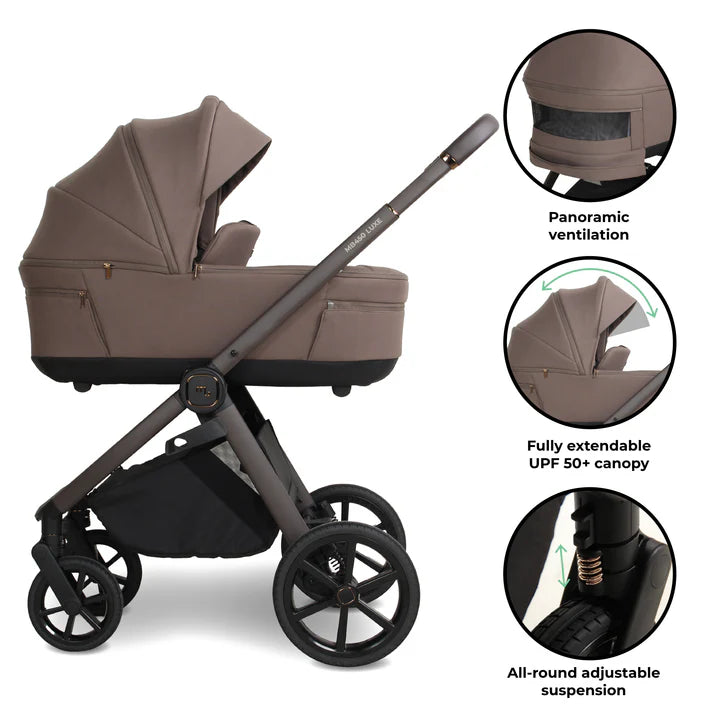 MB450 LUXE 3-in-1 Travel System with Rotating Car Seat + Base - Cookie (Exclusive)