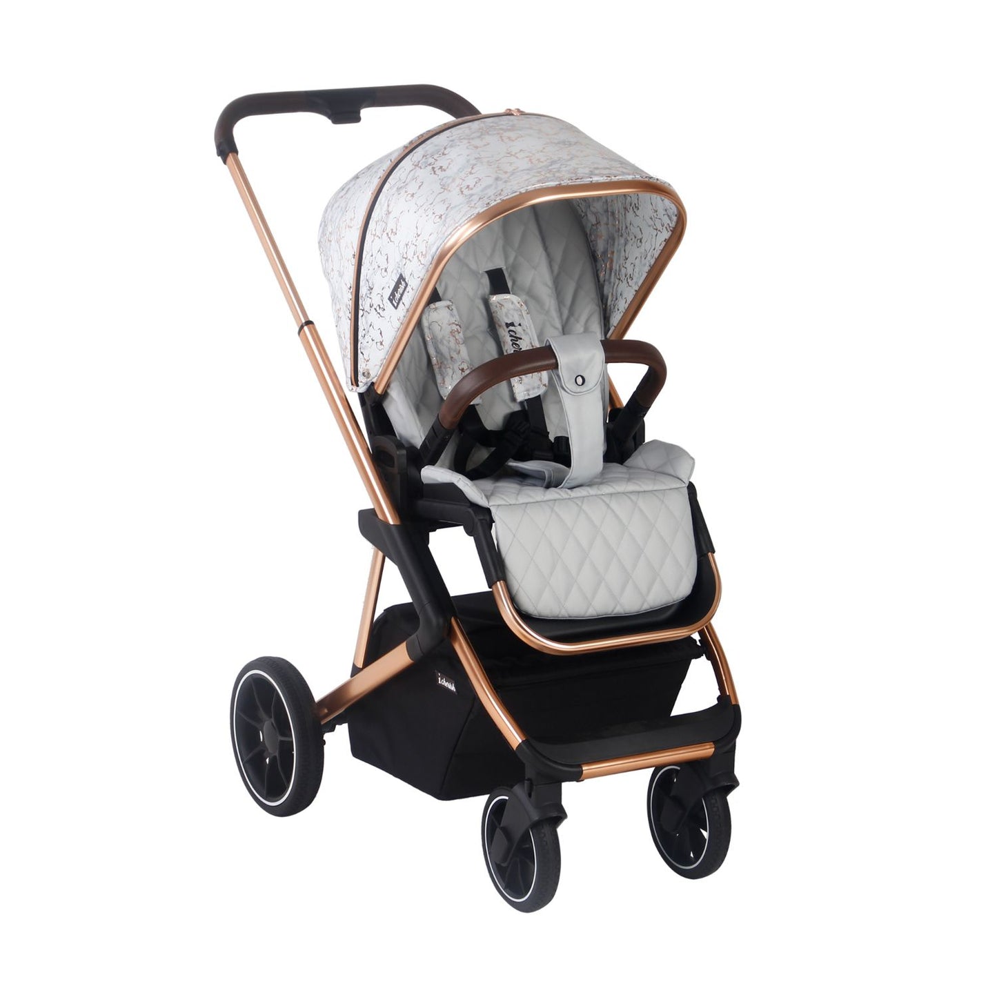 My Babiie MB500i Dani Dyer Rose Gold Marble iSize Travel System 3 in 1