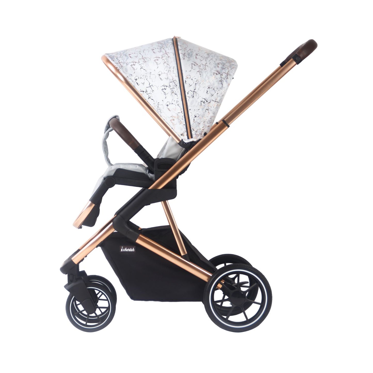 My Babiie MB500i Dani Dyer Rose Gold Marble iSize Travel System 3 in 1