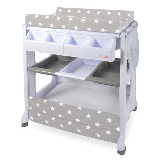 My Babiie Grey Stars Baby Bath and Changing Unit