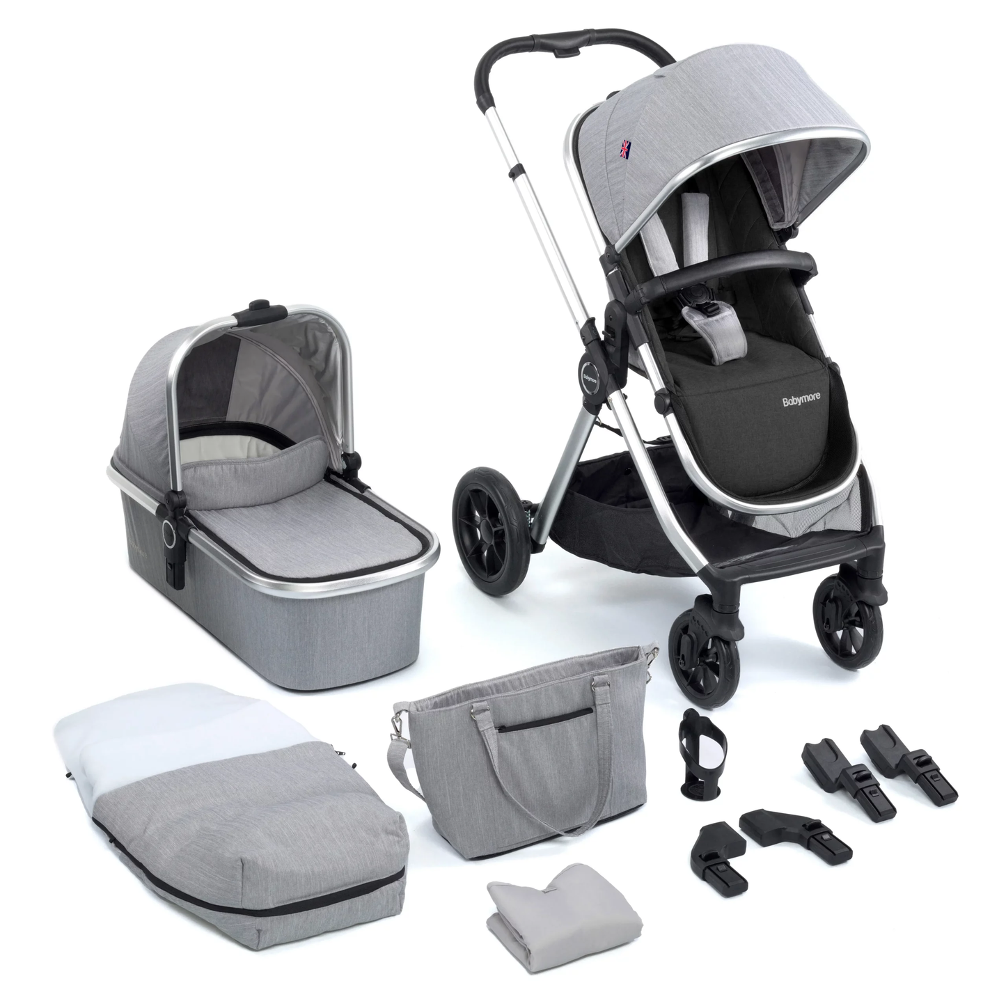 MeMore V2 Pram Pushchair - Silver Grey