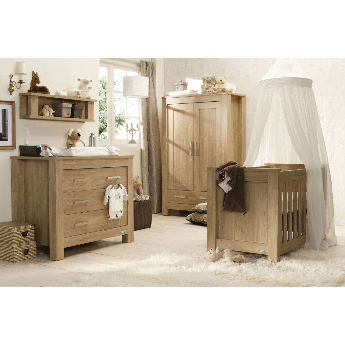 Babystyle Bordeaux Furniture + FREE Sprung Mattress - 3 Piece Room Set