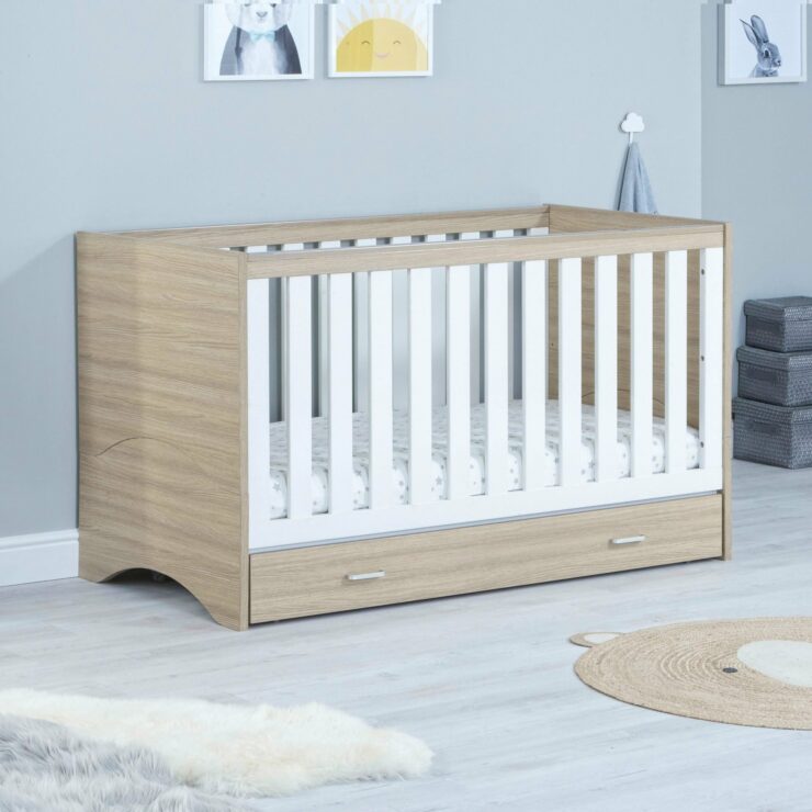 Veni 3 Piece Nursery Furniture Sets with Drawer – Oak White