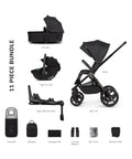 Venicci Upline 2 All Black 3 In 1 Plus Base (Tiago Beige)
