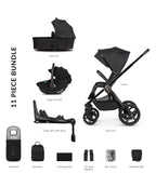 Venicci Upline 2 All Black 3 In 1 Plus Base (Tiago Beige)