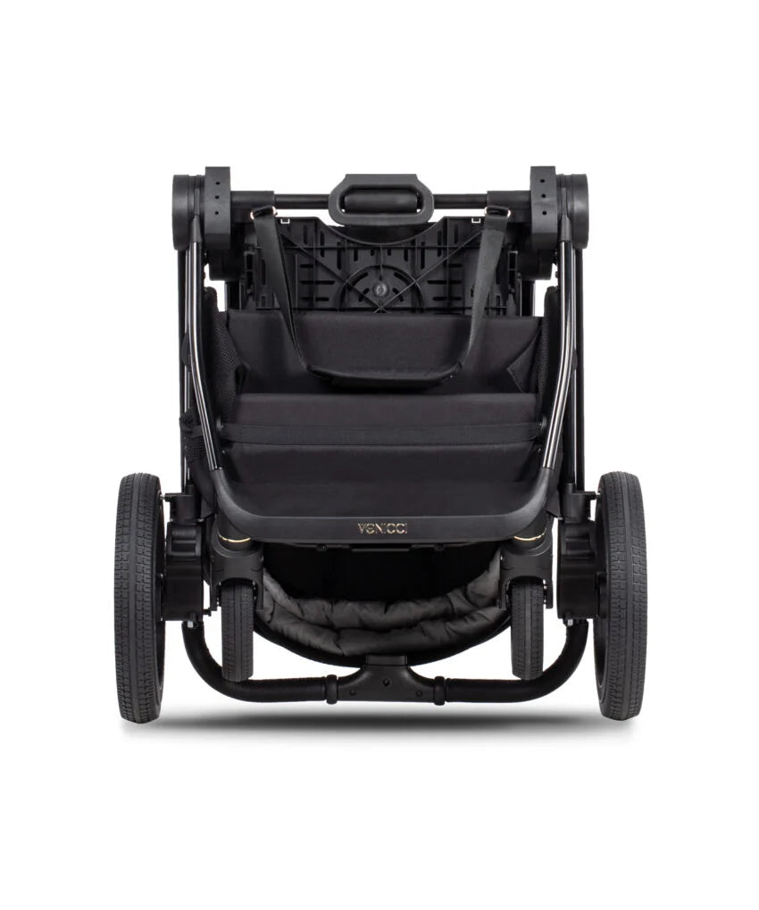 Upline 2 All Black Pram 3 in 1 Plus Base (Tiago Black)