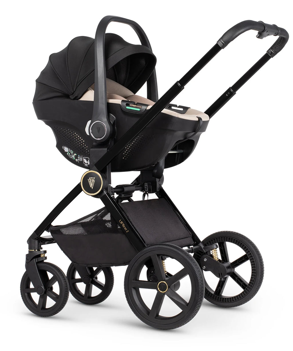 Venicci Upline 2 All Black 3 In 1 Plus Base (Tiago Beige)