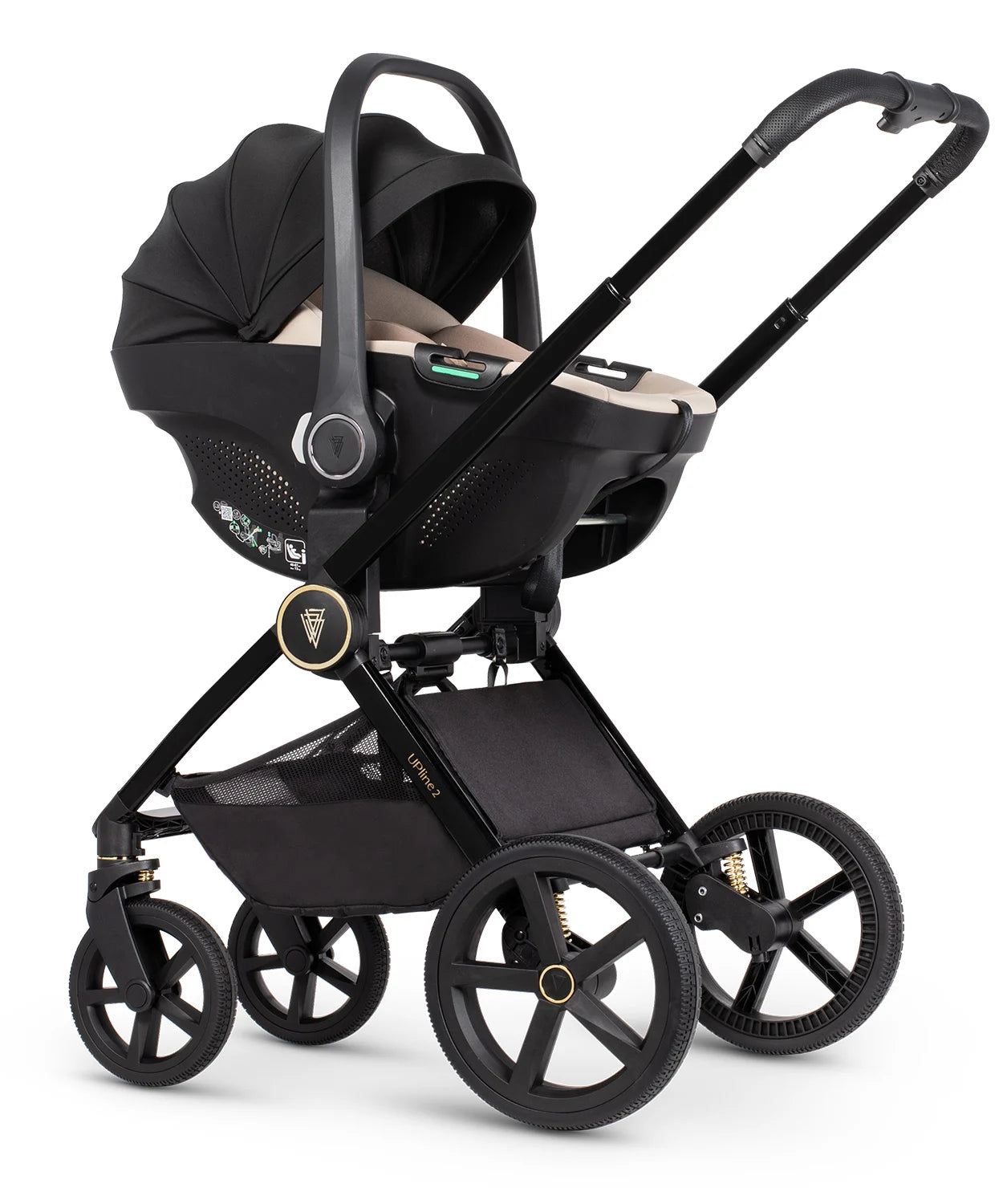 Venicci Upline 2 All Black 3 In 1 Plus Base (Tiago Beige)
