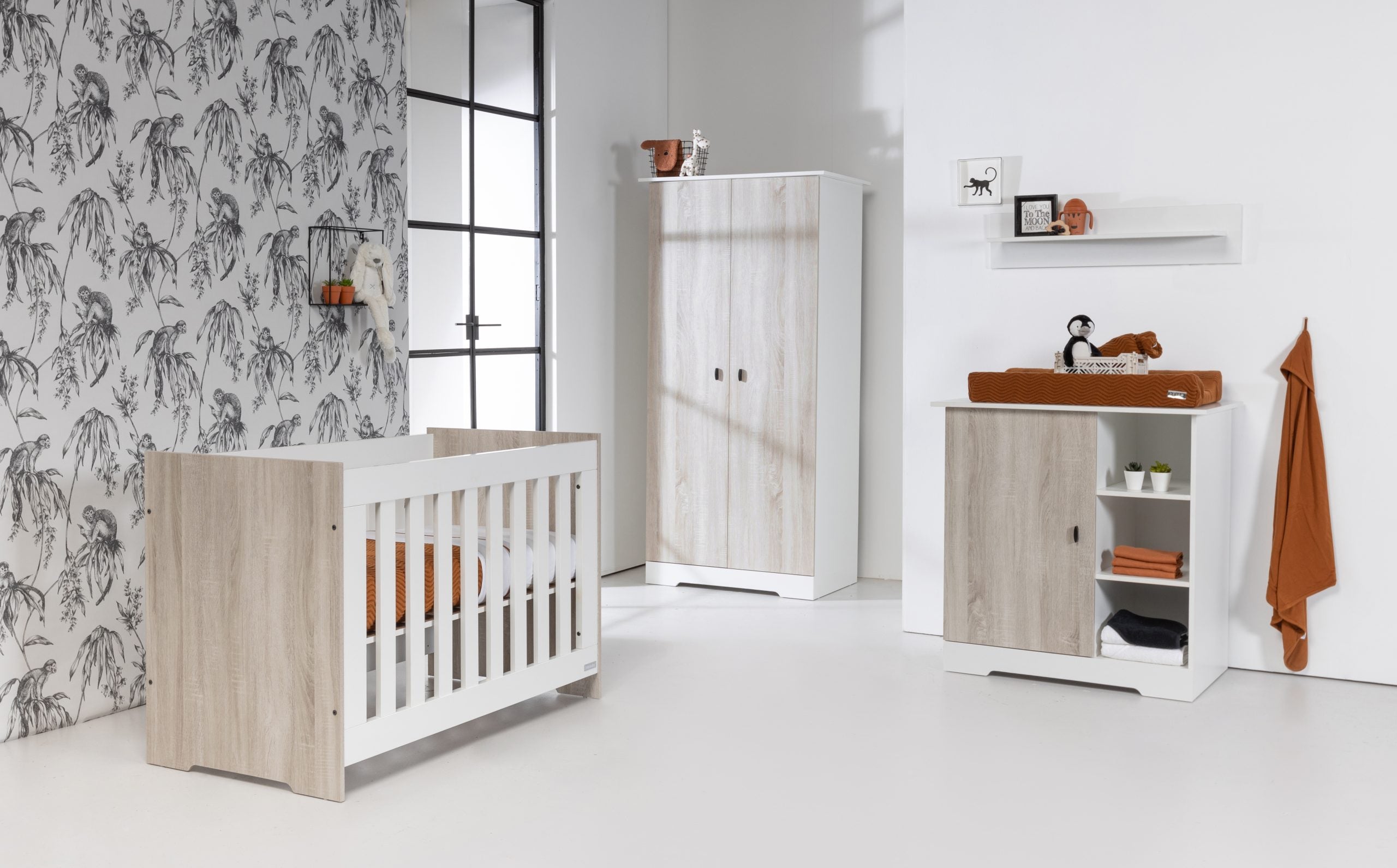 Babystyle Verona 3 Piece Room Set - White/Ash
