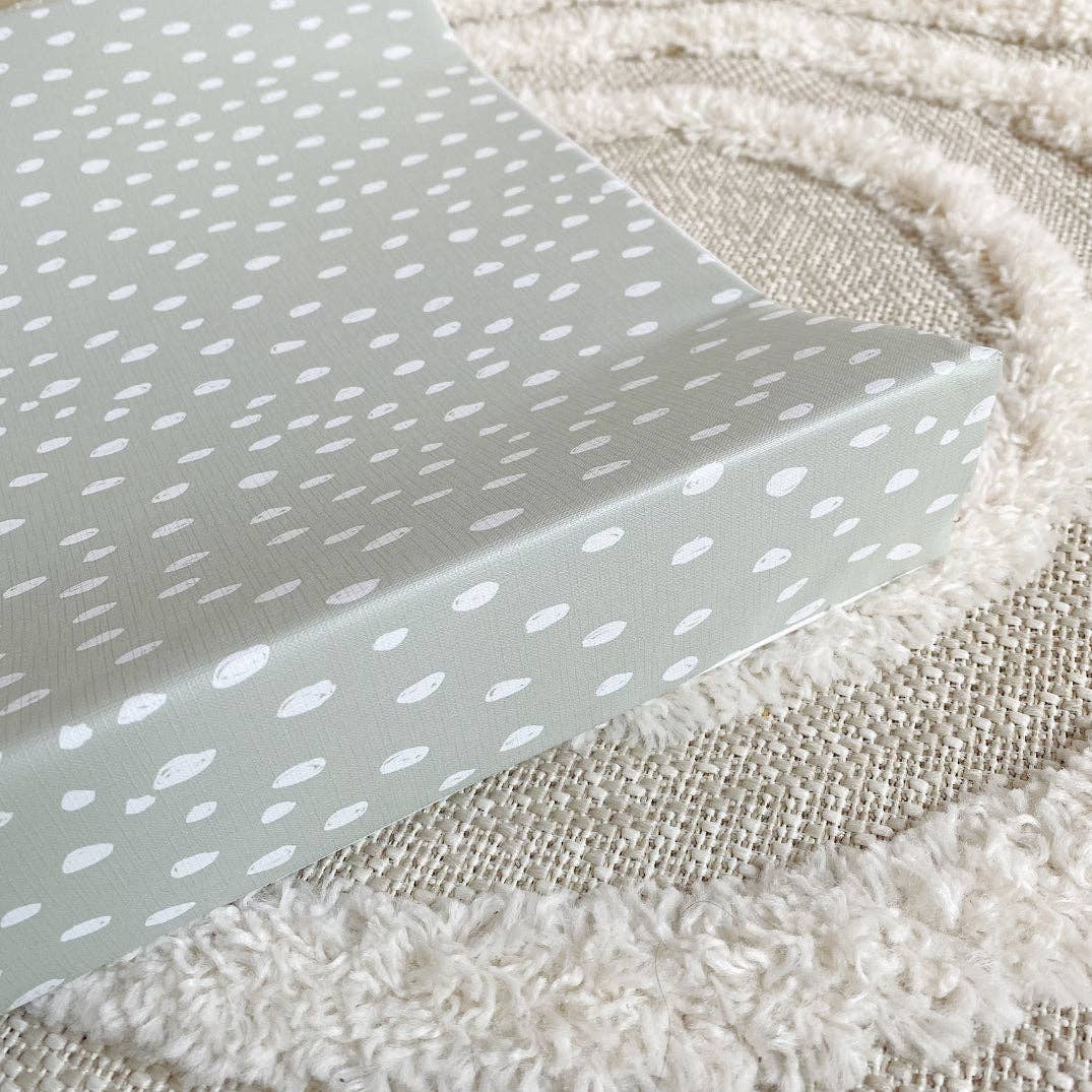 Sage Spots Wedge Baby Changing Mat | Handmade UK