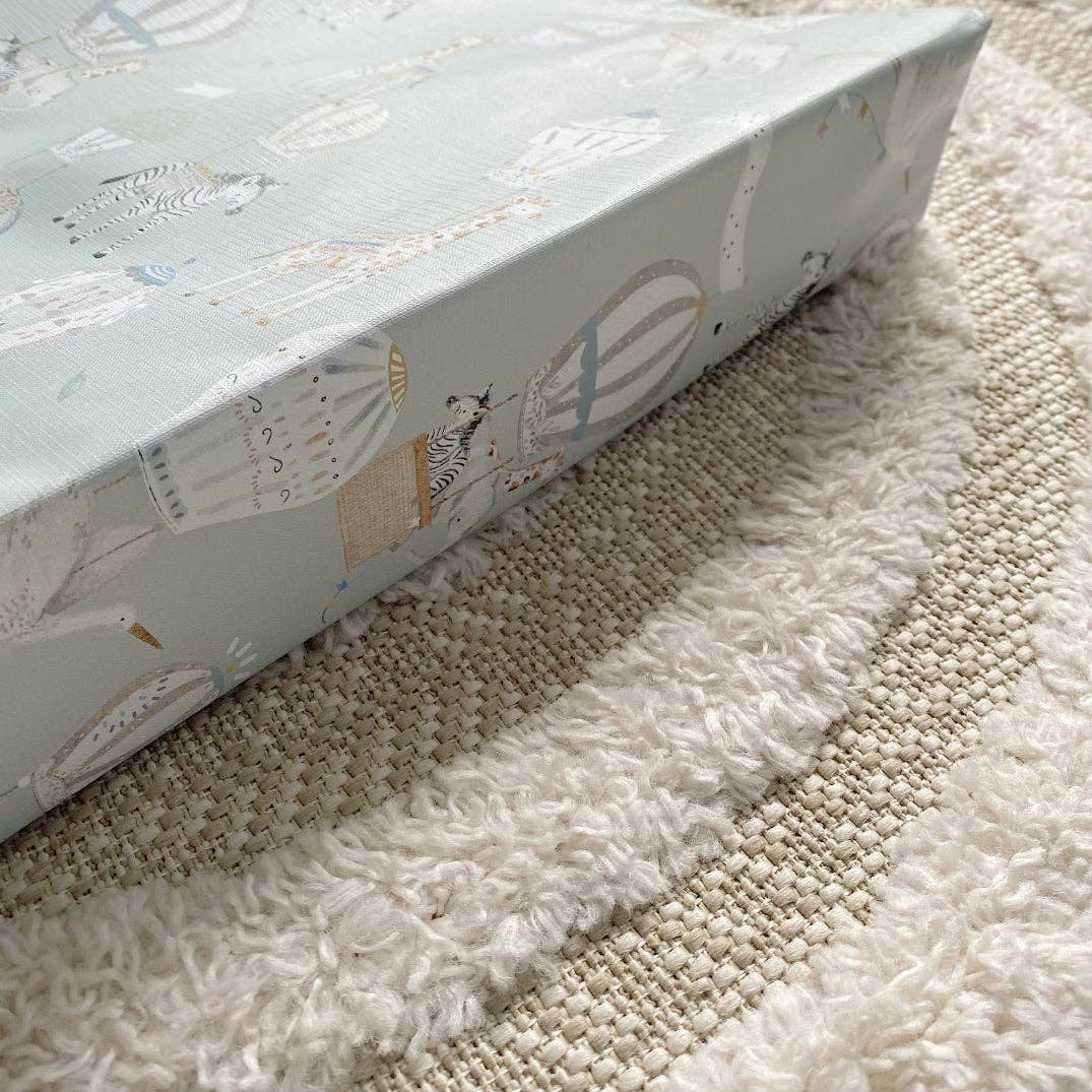 Blue Hot Air Balloon Wedge Baby Changing Mat | Anti-Roll