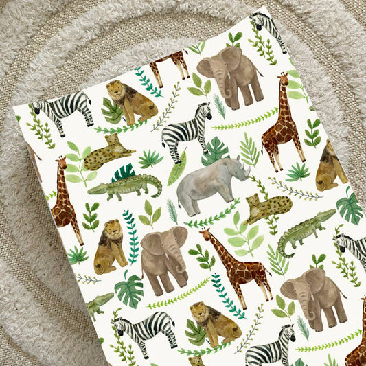 Safari Animals Wedge Baby Changing Mat | Handmade UK