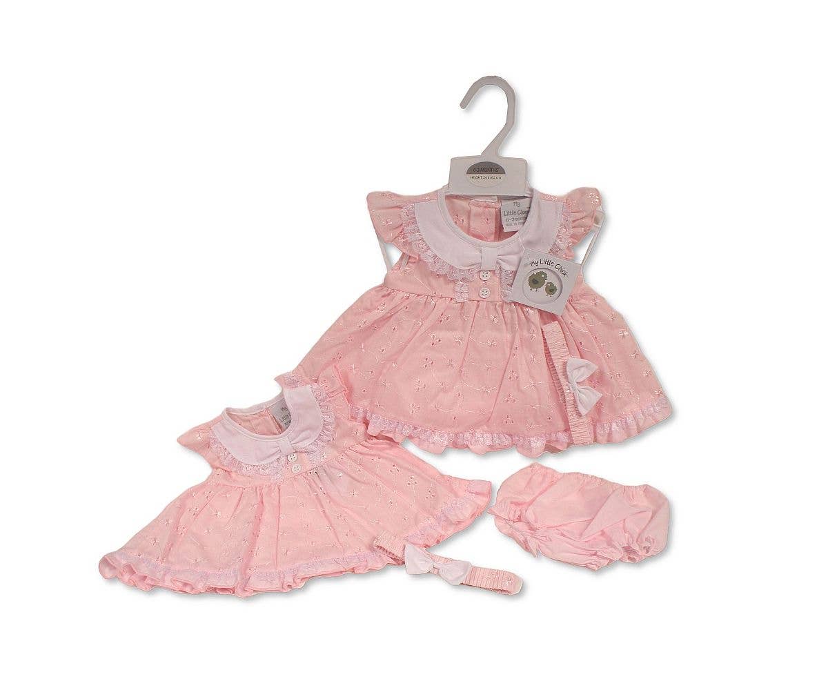 Baby Dress with Lace and Embroidery