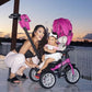 Fuchsia Pink Bentley 6 IN 1 Stroller Trike