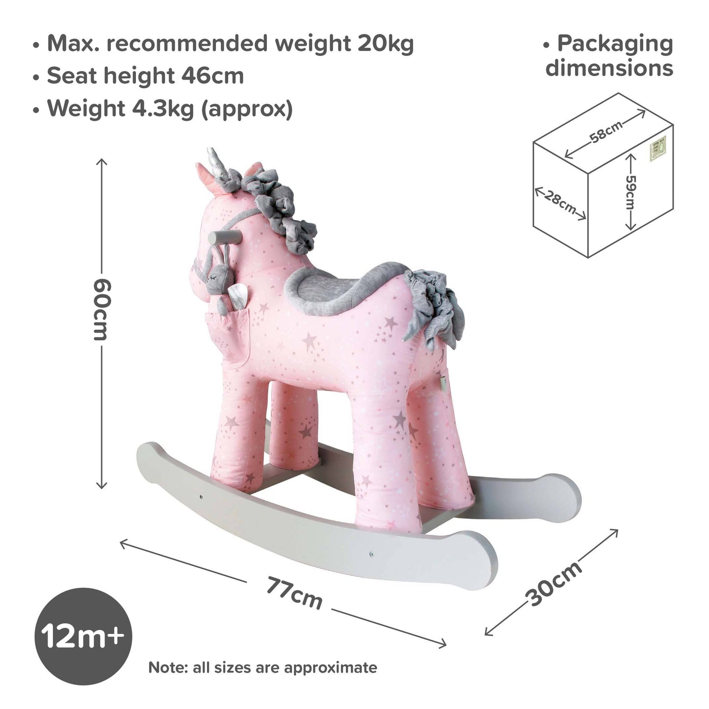 Celeste & Fae Rocking Unicorn - children's toys, wooden toys