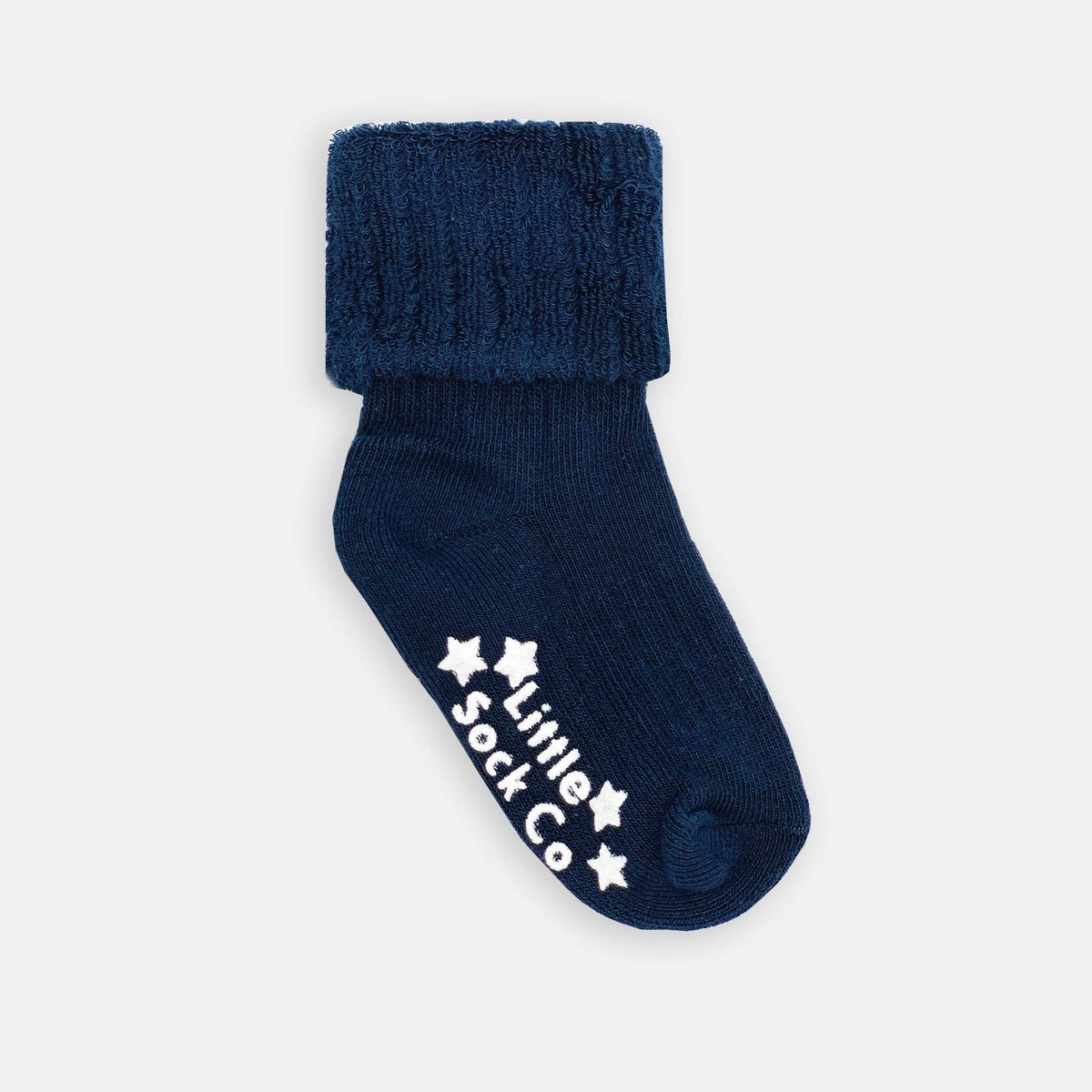 Cosy Stay-On Non-Slip Baby Socks in Navy: 6-12 months