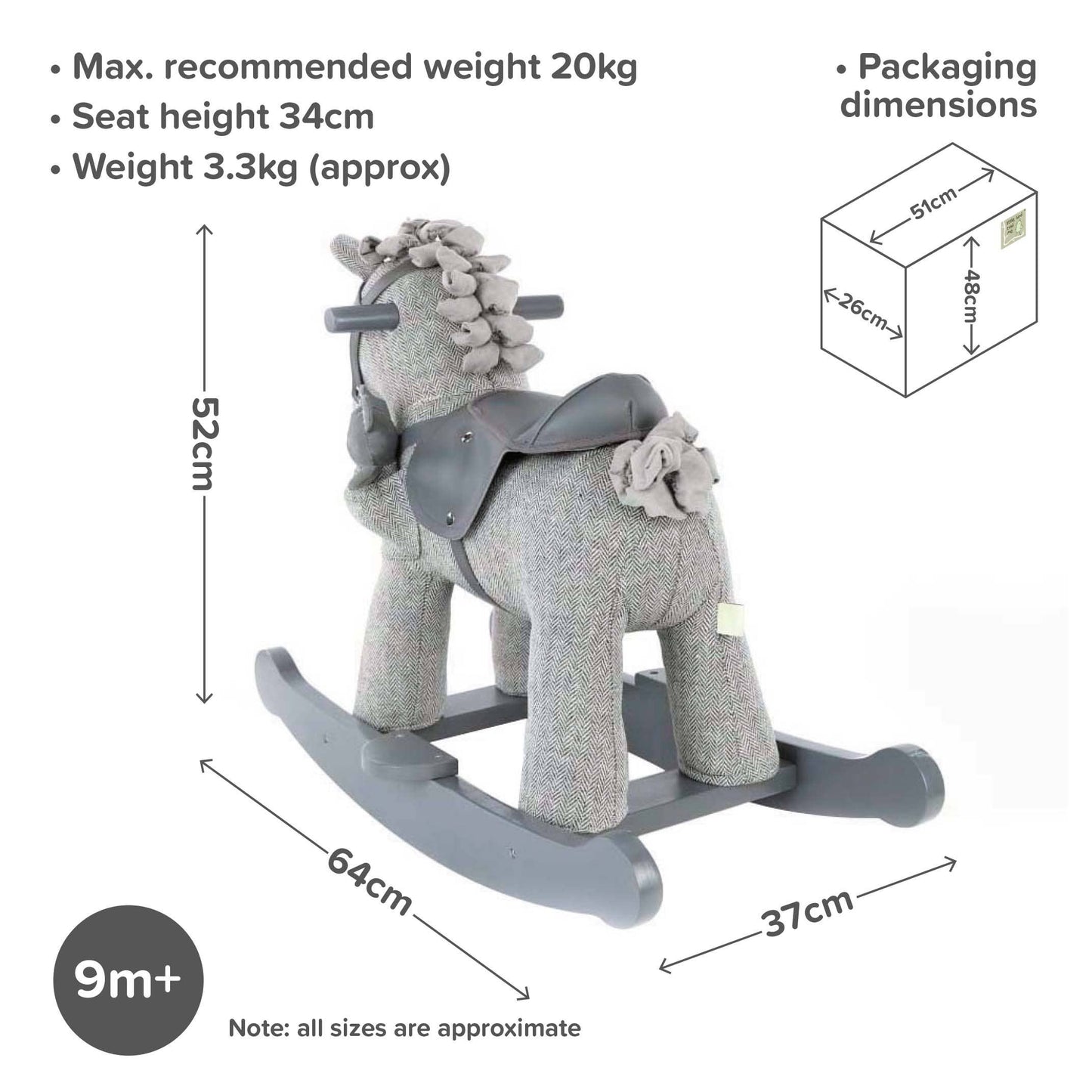 Stirling & Mac Rocking Horse - children's toys, wooden toys