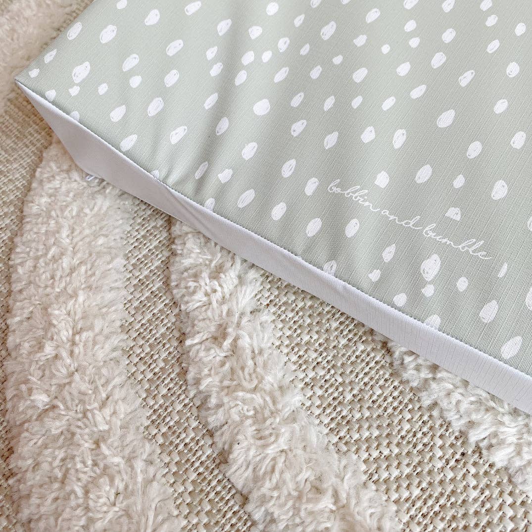 Sage Spots Wedge Baby Changing Mat | Handmade UK